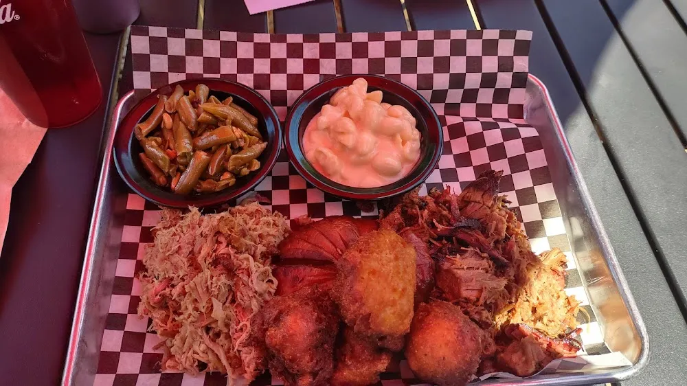 Three Meat Sampler Pork Bologna Beef with Hush Puppies